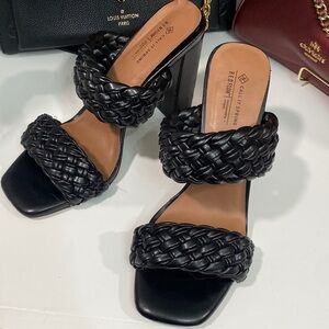 Call It Spring Black Braided Heels